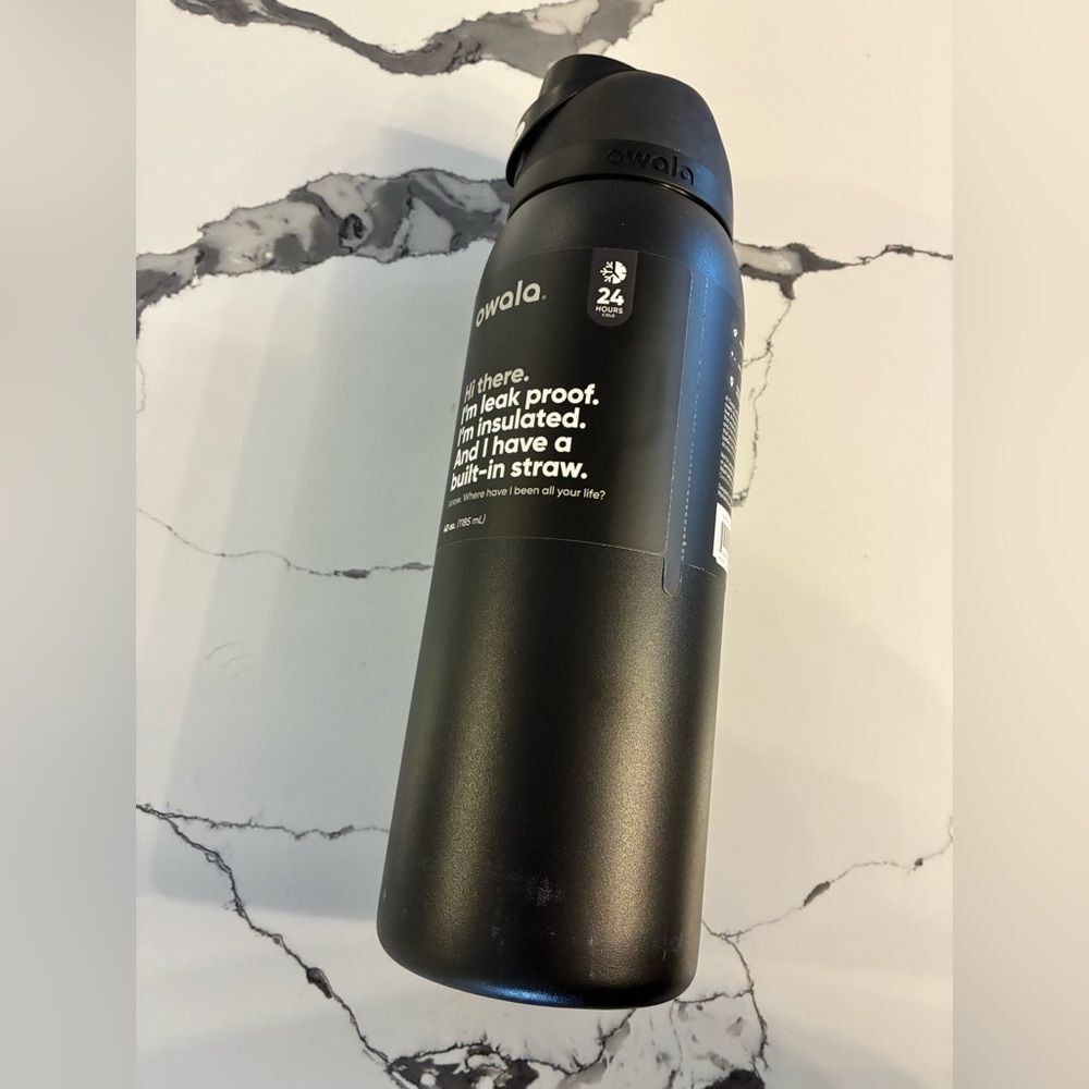 Owala Black Insulated Water Bottle with Straw